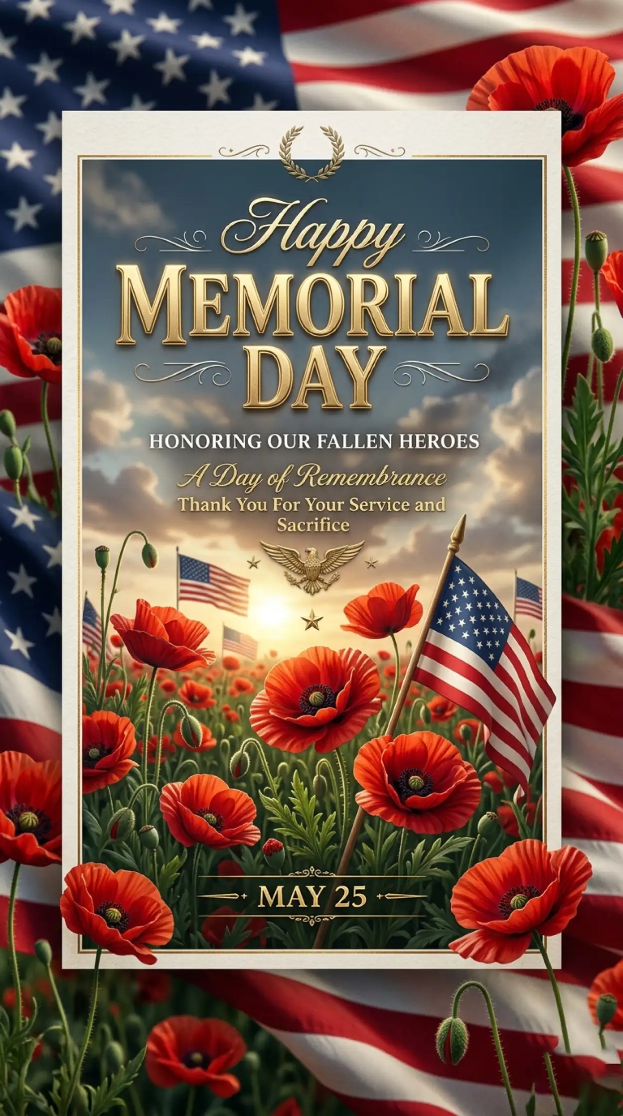 Free Download Memorial Day 2026 Remembrance Card - High Quality Memorial Day 2026 Image