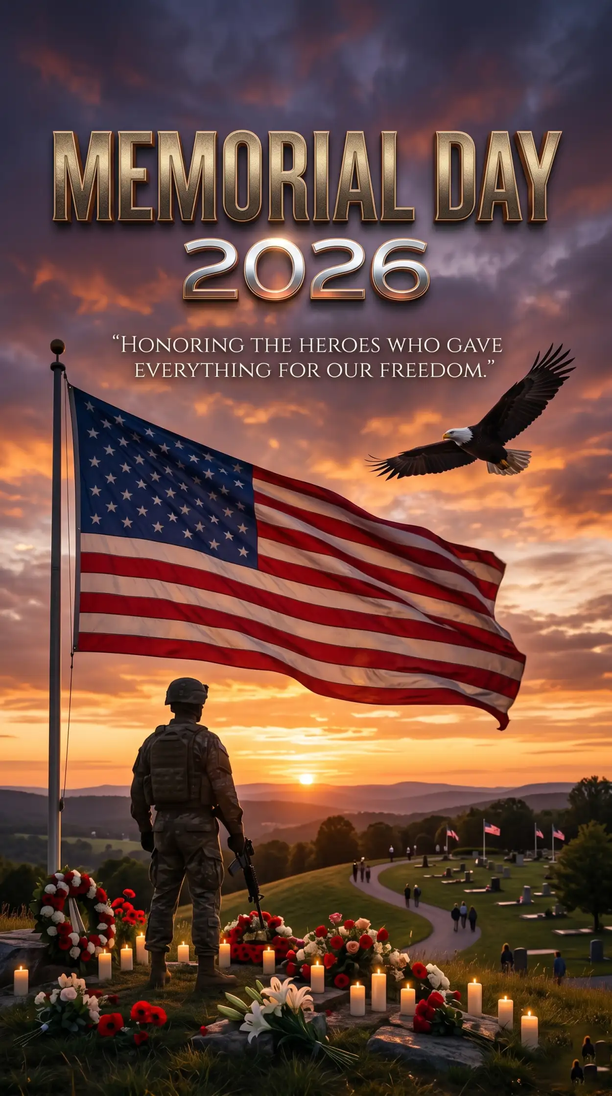 Free Download Memorial Day 2026 Respectful Hero Tribute Posters - High Quality Morial Day 2026 Image