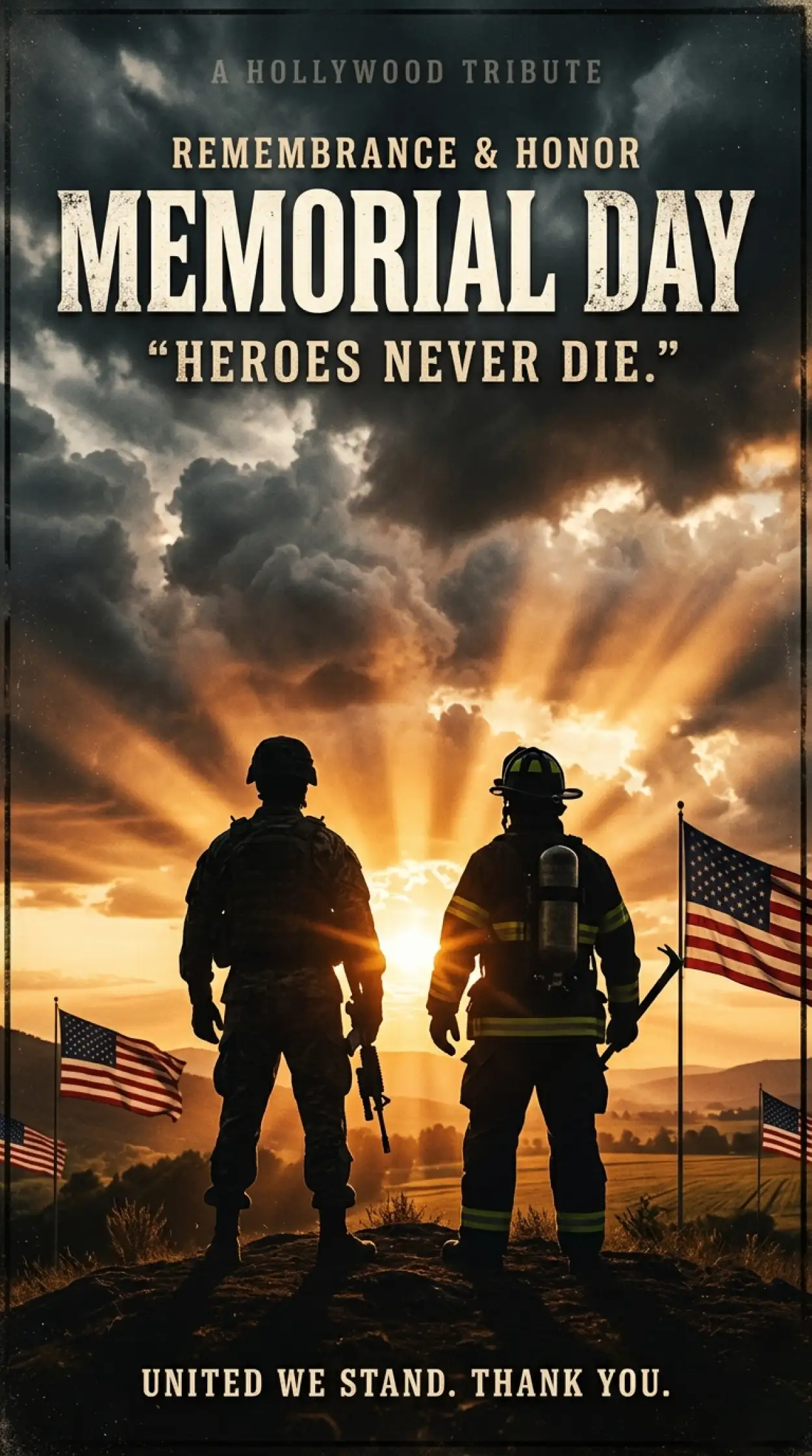 Free Download Memorial Day 2026 Thank You Heroes Greeting Card - High Quality Memorial Day Greeting Card 2026 Image