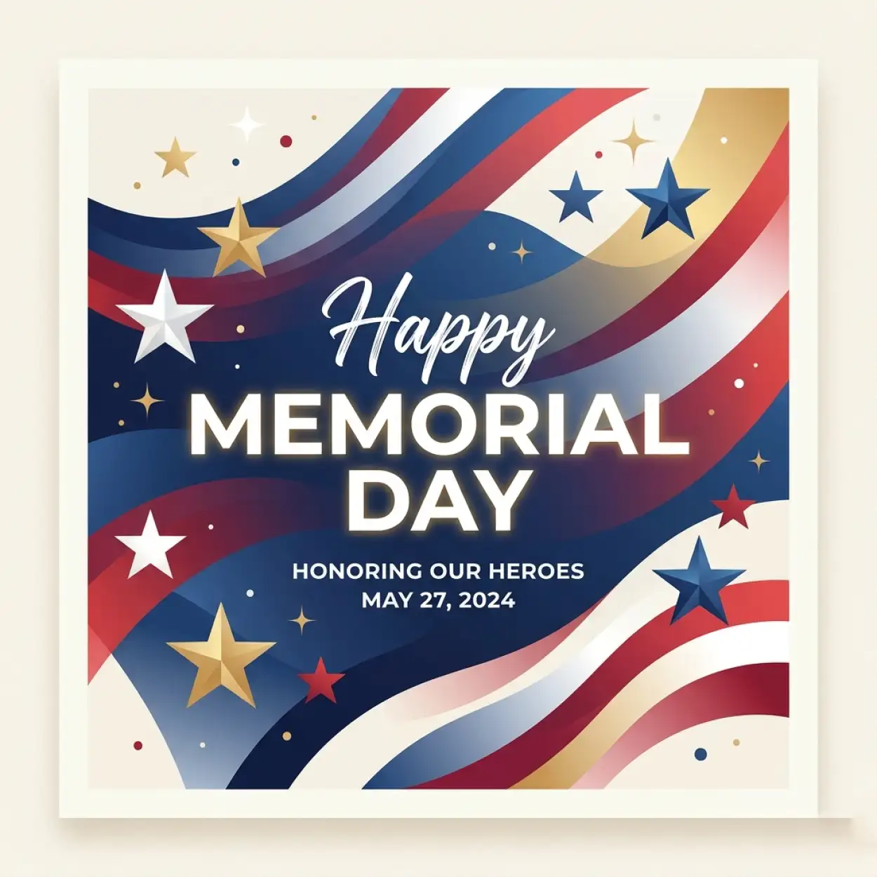 Free Download Memorial Day Greeting Card For Holiday Celebration 2026 - High Quality Memorial Day Greeting Card 2026 Image