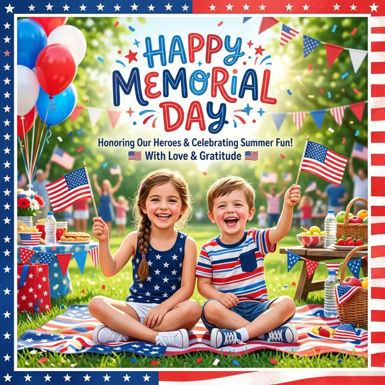 Free Download Memorial Day Greeting Card For Kids Activities 2026 - High Quality Memorial Day Greeting Card 2026 Image