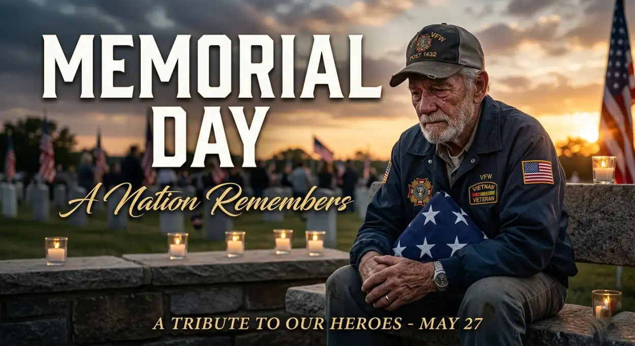 Free Download Memorial Day Greeting Card For Tribute Ceremony 2026 - High Quality Memorial Day Greeting Card 2026 Image