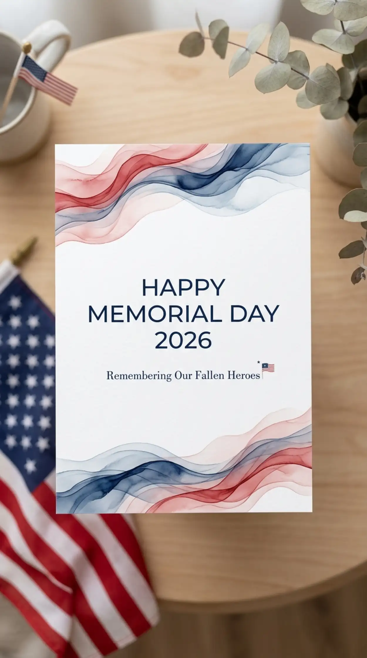 Free Download Memorial Day Greeting Card Mockup Design 2026 - High Quality Memorial Day Greeting Card 2026 Image