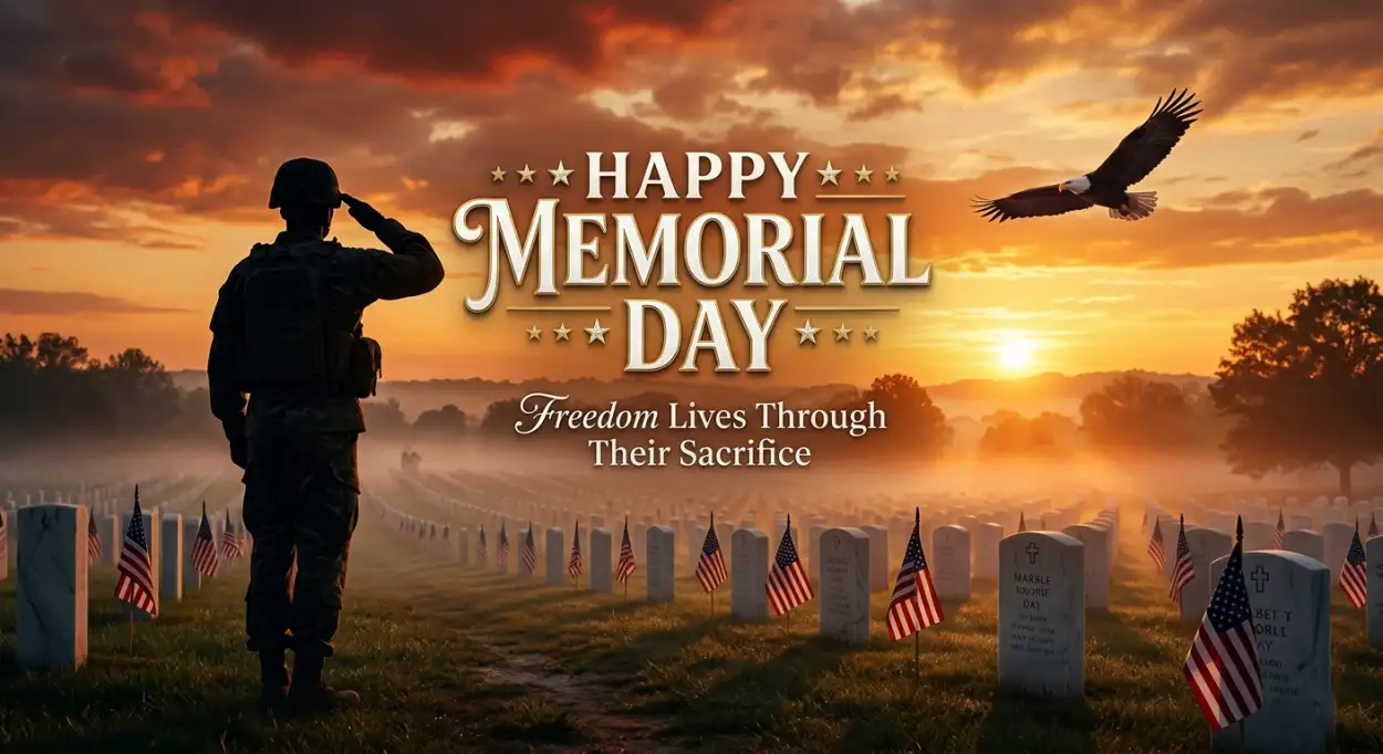 Free Download Memorial Day Greeting Card With American Soldiers 2026 - High Quality Memorial Day Greeting Card 2026 Image