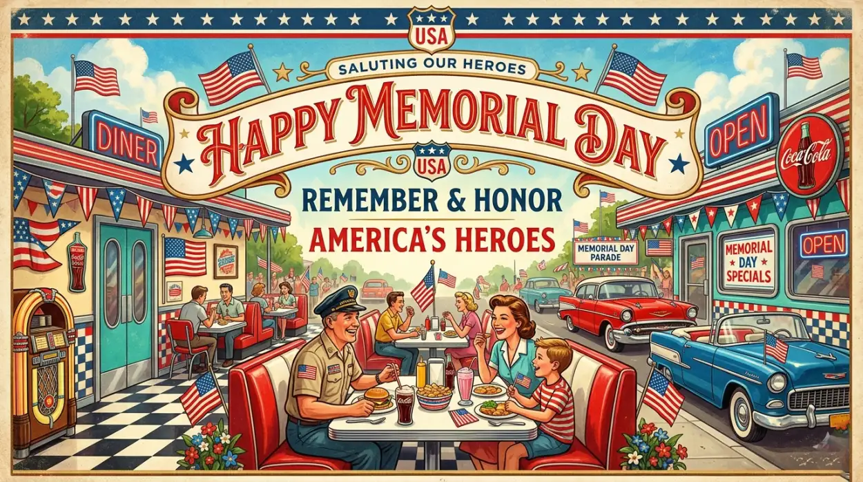 Free Download Memorial Day Greeting Card With American Tradition Theme 2026 - High Quality Memorial Day Greeting Card 2026 Image