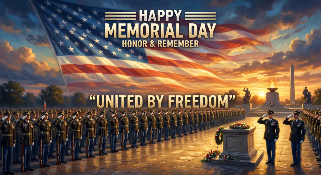 Free Download Memorial Day Greeting Card With Freedom Fighters Tribute 2026 - High Quality Memorial Day Greeting Card 2026 Image
