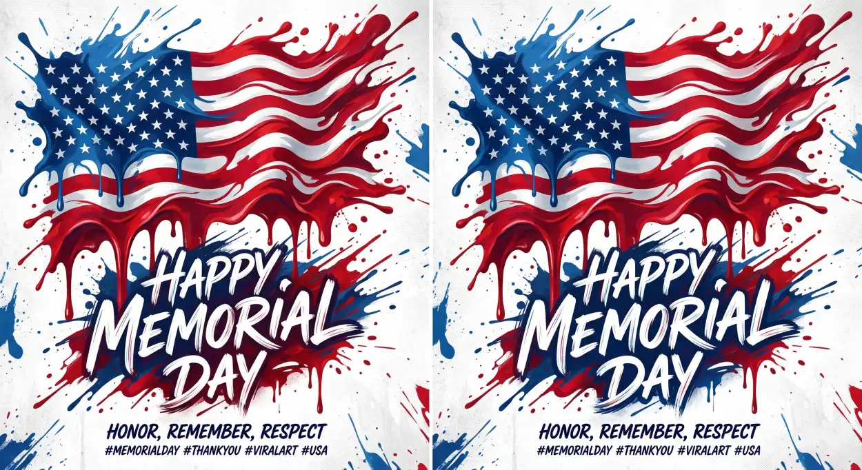 Free Download Memorial Day Greeting Card With Typography Art 2026 - High Quality Memorial Day Greeting Card 2026 Image