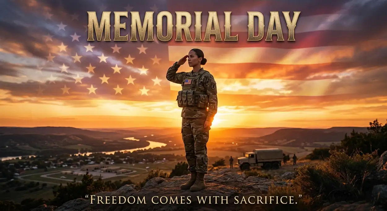 Free Download Memorial Day Greeting Card With Usa Army Tribute 2026 - High Quality Memorial Day Greeting Card 2026 Image