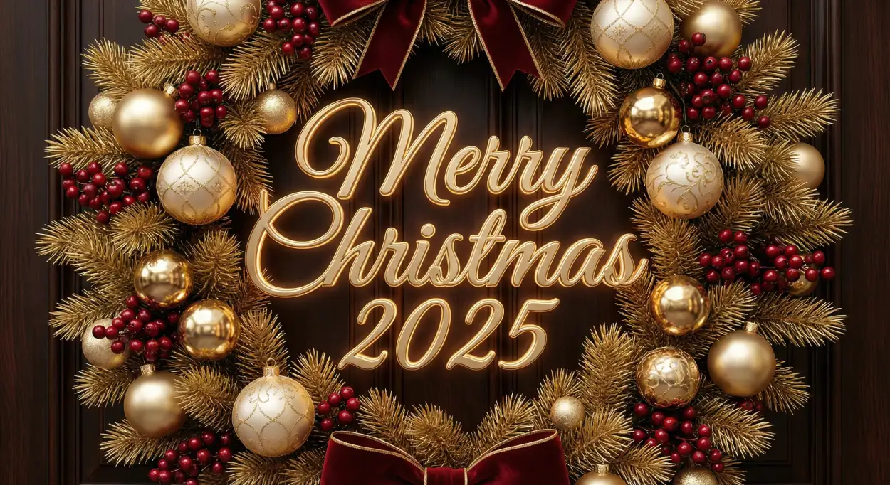 merry christmas 2025 winter village background