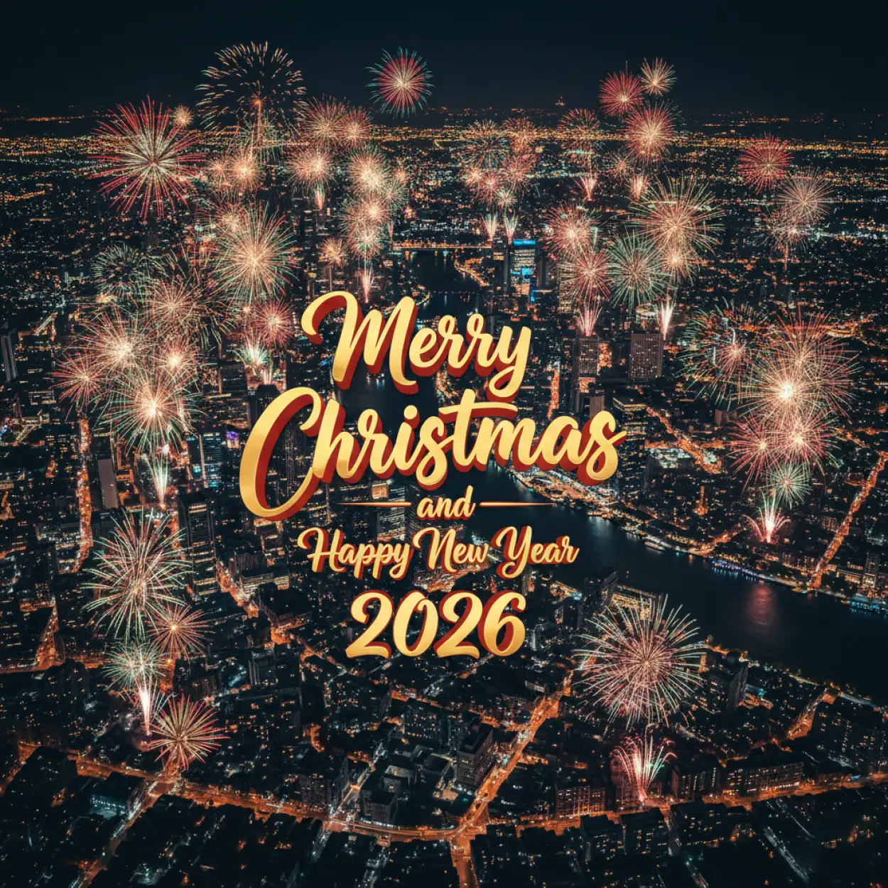 merry christmas and happy new year 2026 greeting images hd