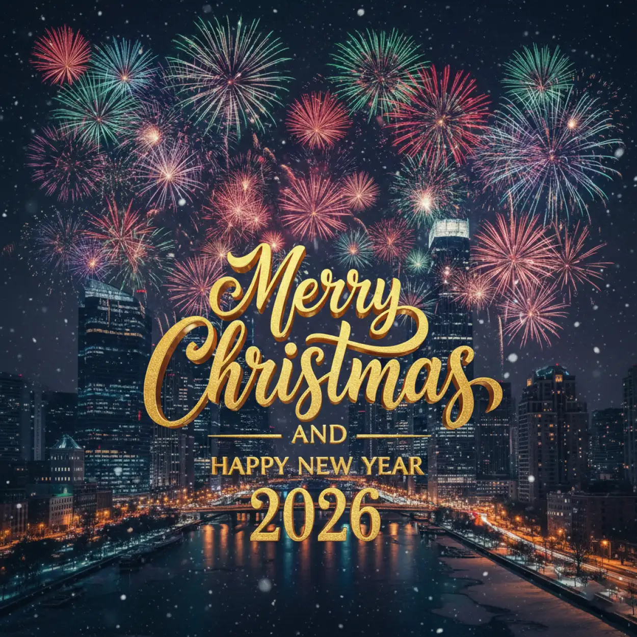 merry christmas and happy new year 2026 hd wallpaper for desktop