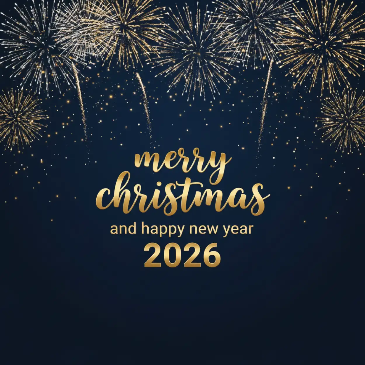 merry christmas and happy new year 2026 night background