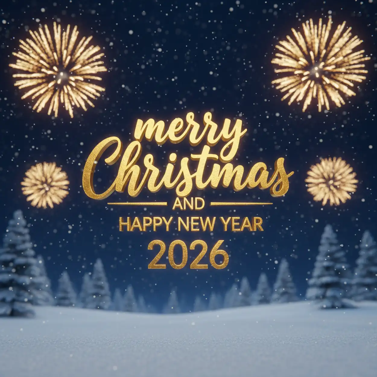 merry christmas and happy new year 2026 vector design