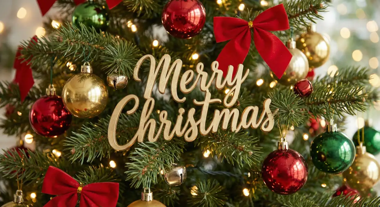 merry christmas background with polar bear and gifts