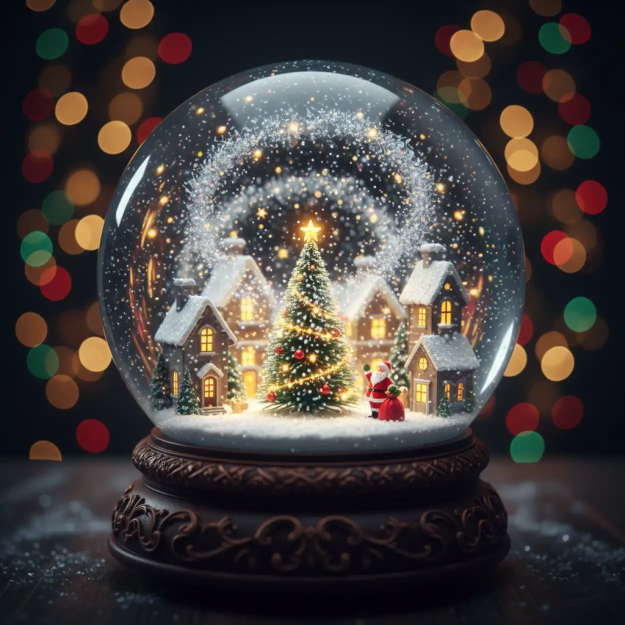 merry christmas background with reindeer sleigh