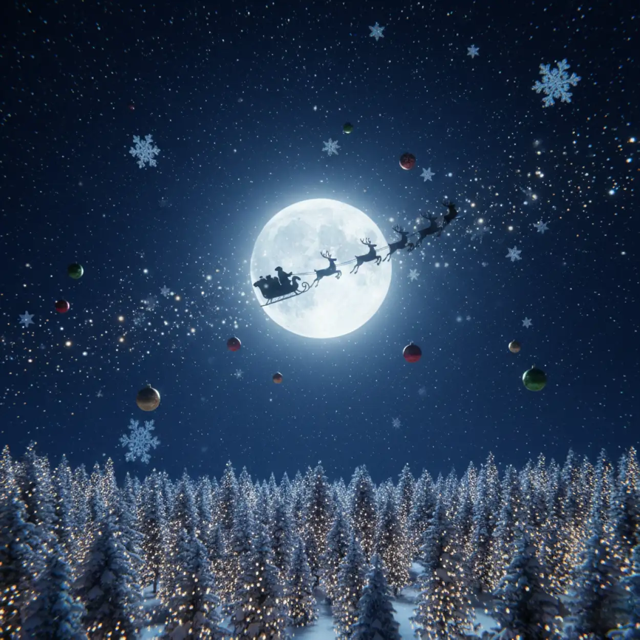 merry christmas background with snowfall effect