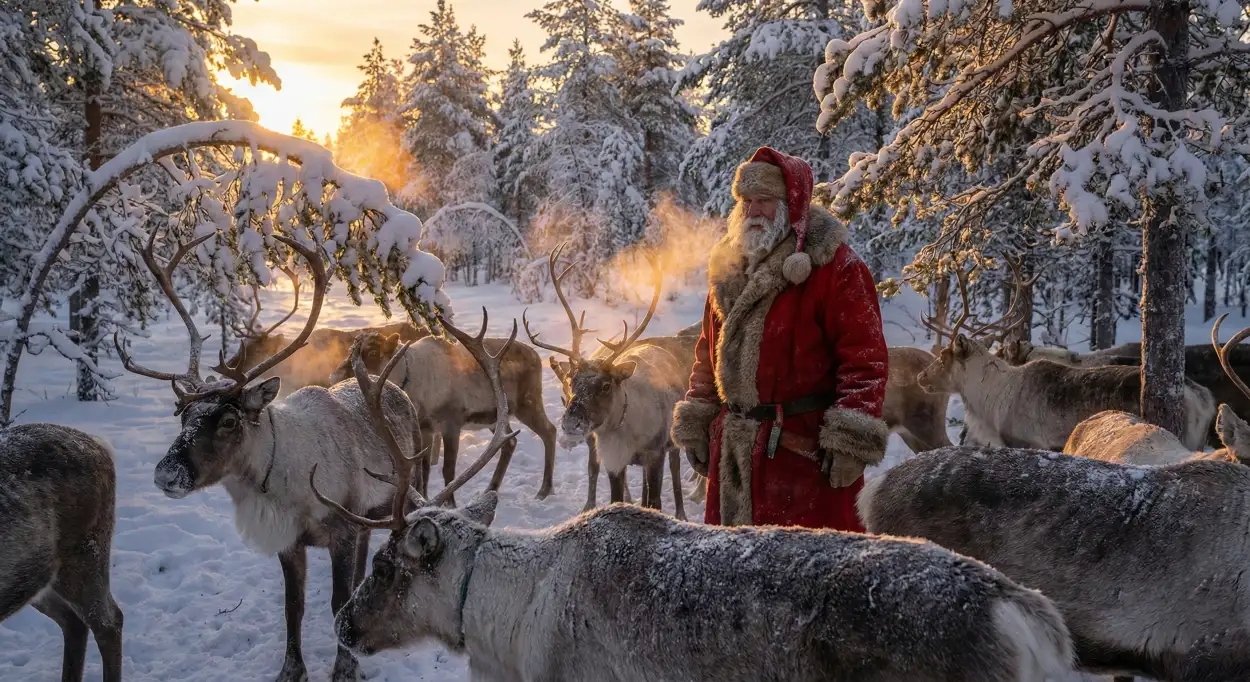 merry christmas background with snowy mountain landscape