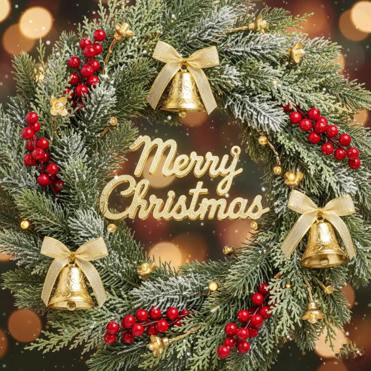 merry christmas bells and ornaments png hd