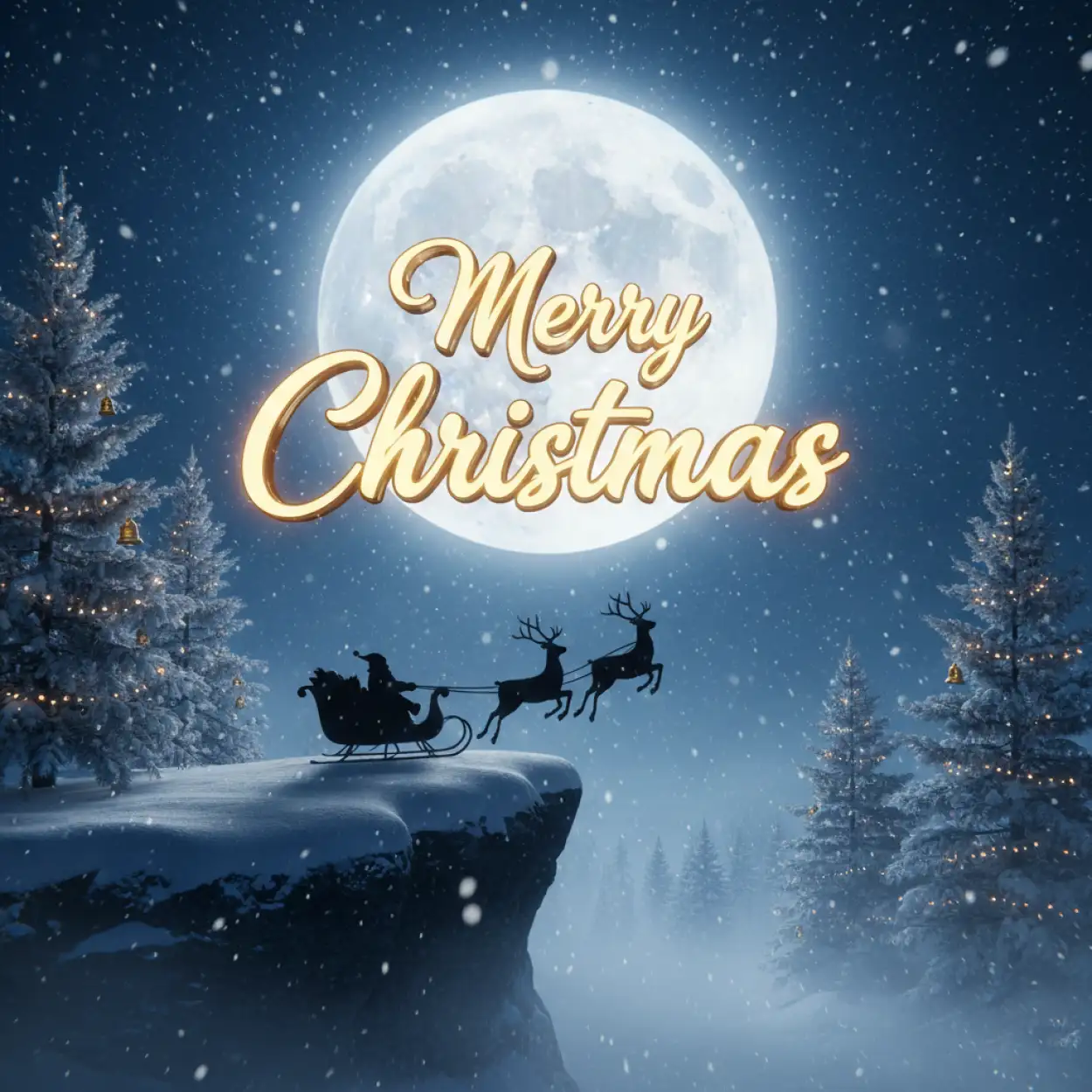 merry christmas modern flat illustration set