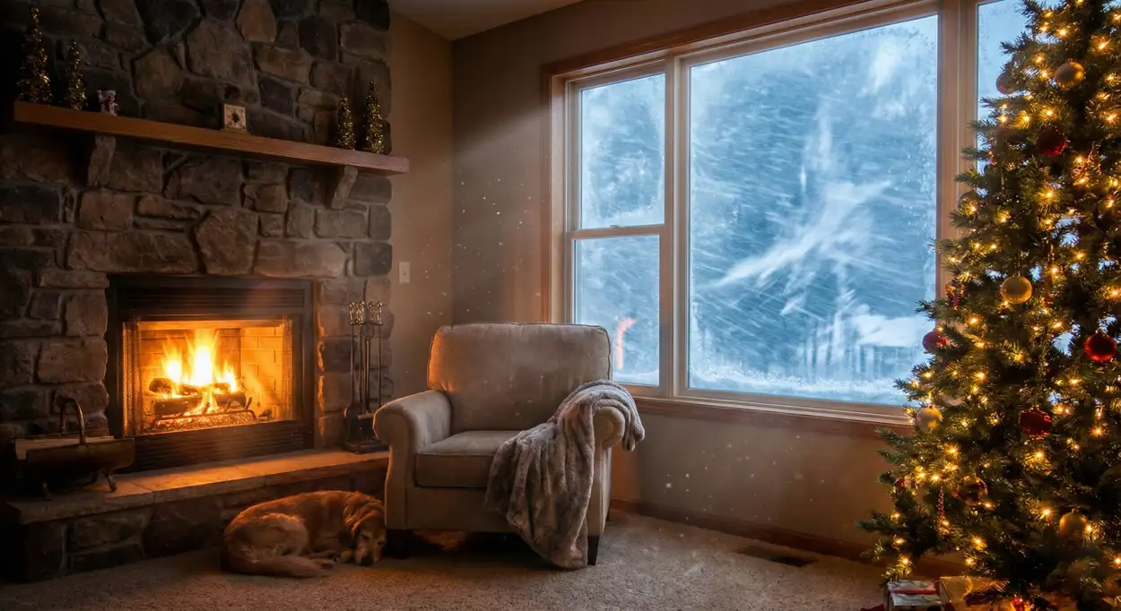 merry christmas snowfall background for photo editing