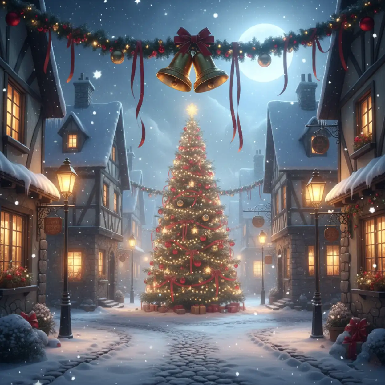 merry christmas winter landscape background