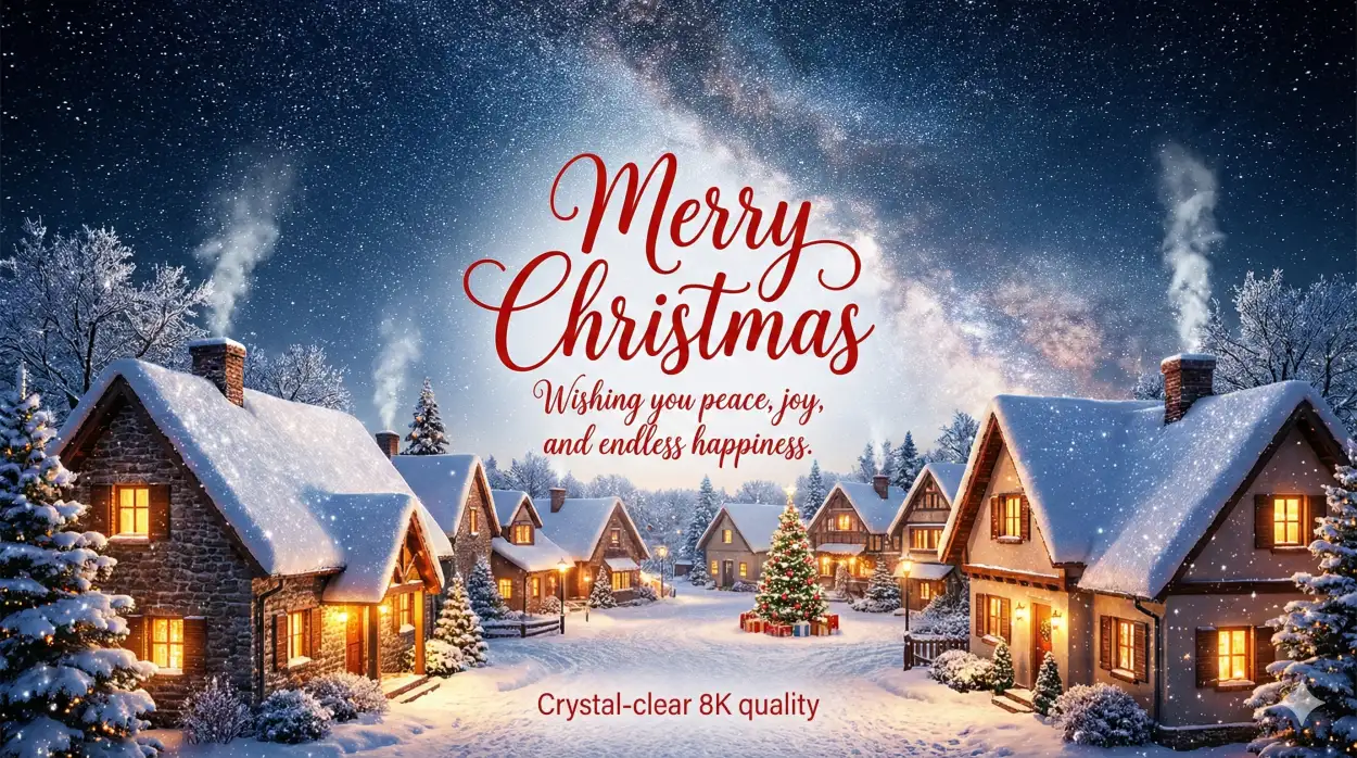 Merry Christmas wishes with winter theme