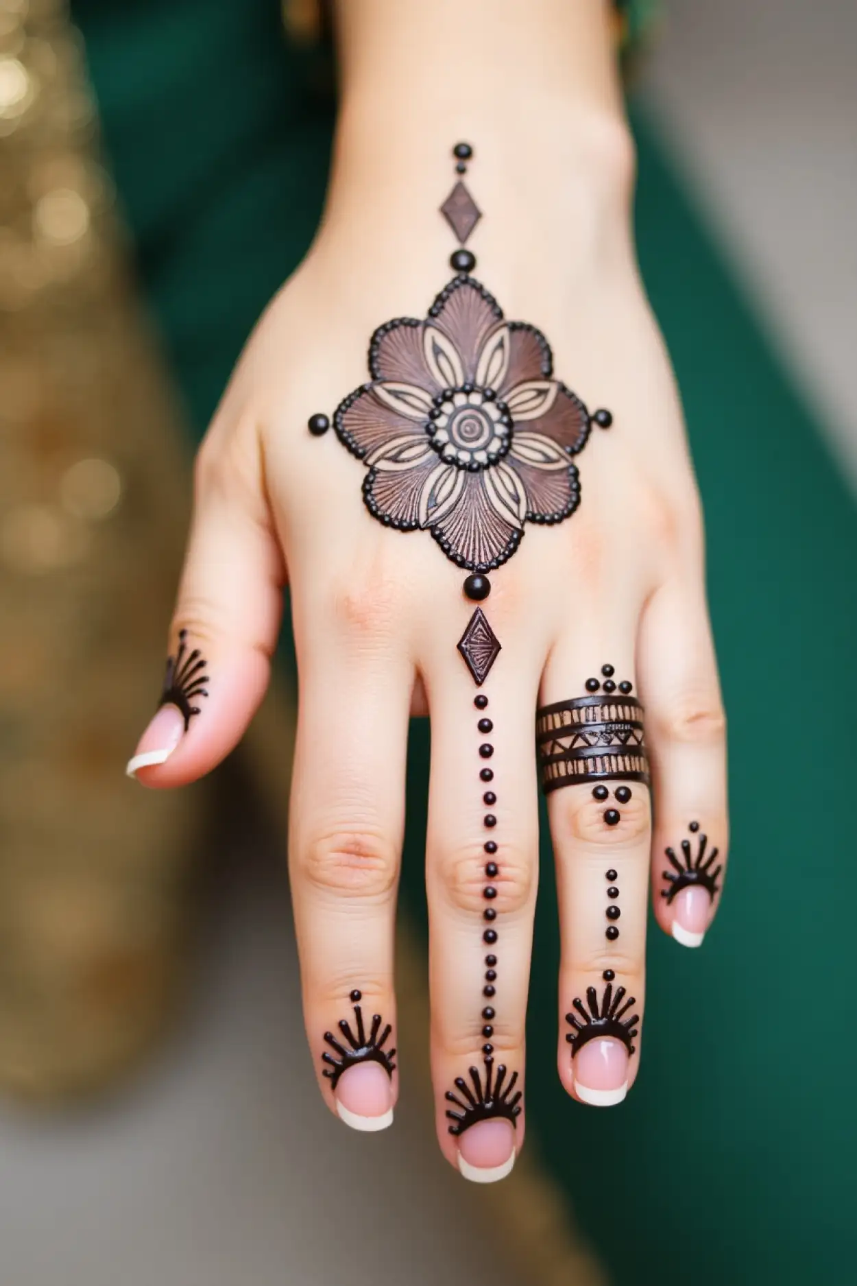 minimal mehndi look for sawan somwar