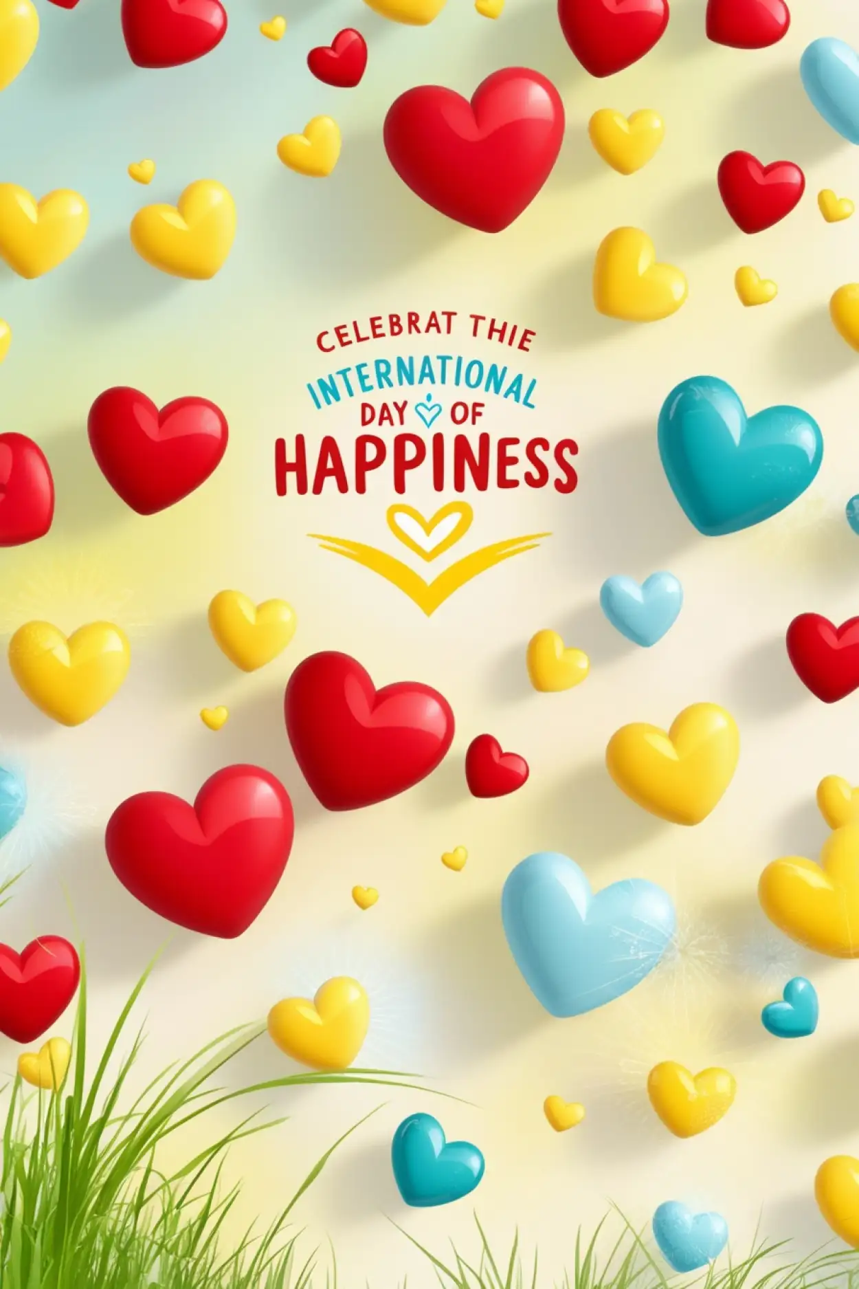 Minimalist International Happiness Day background template