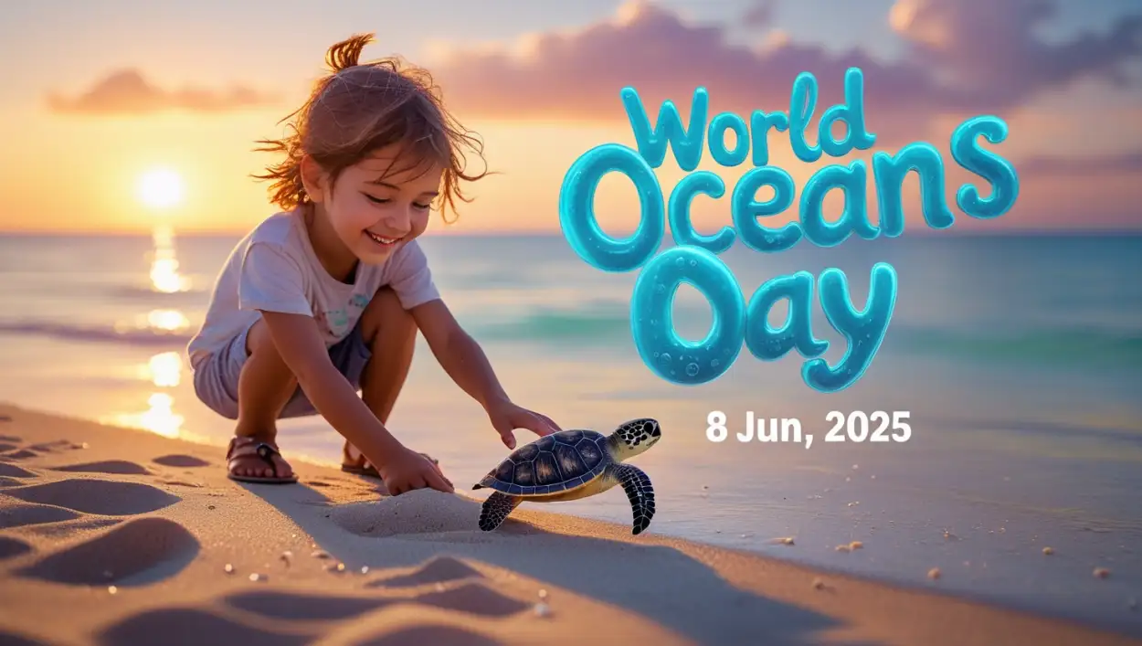 Free Download Minimalist World Oceans Day Poster - High Quality World Oceans Day Background