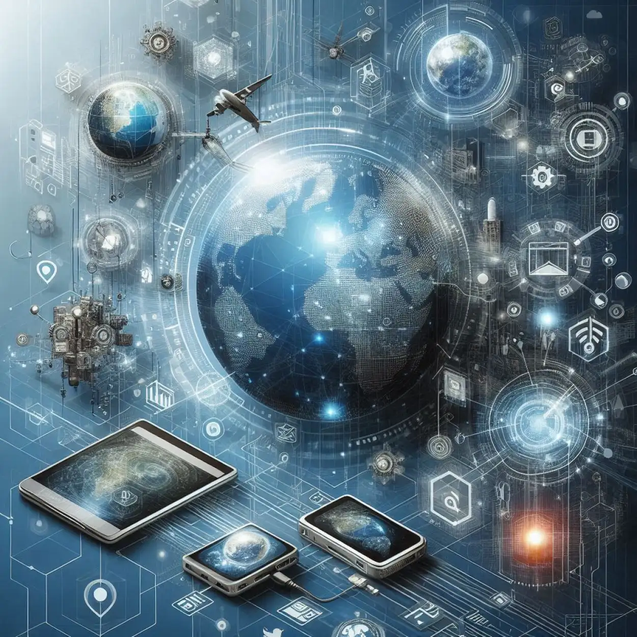 Modern digital communication technology background
