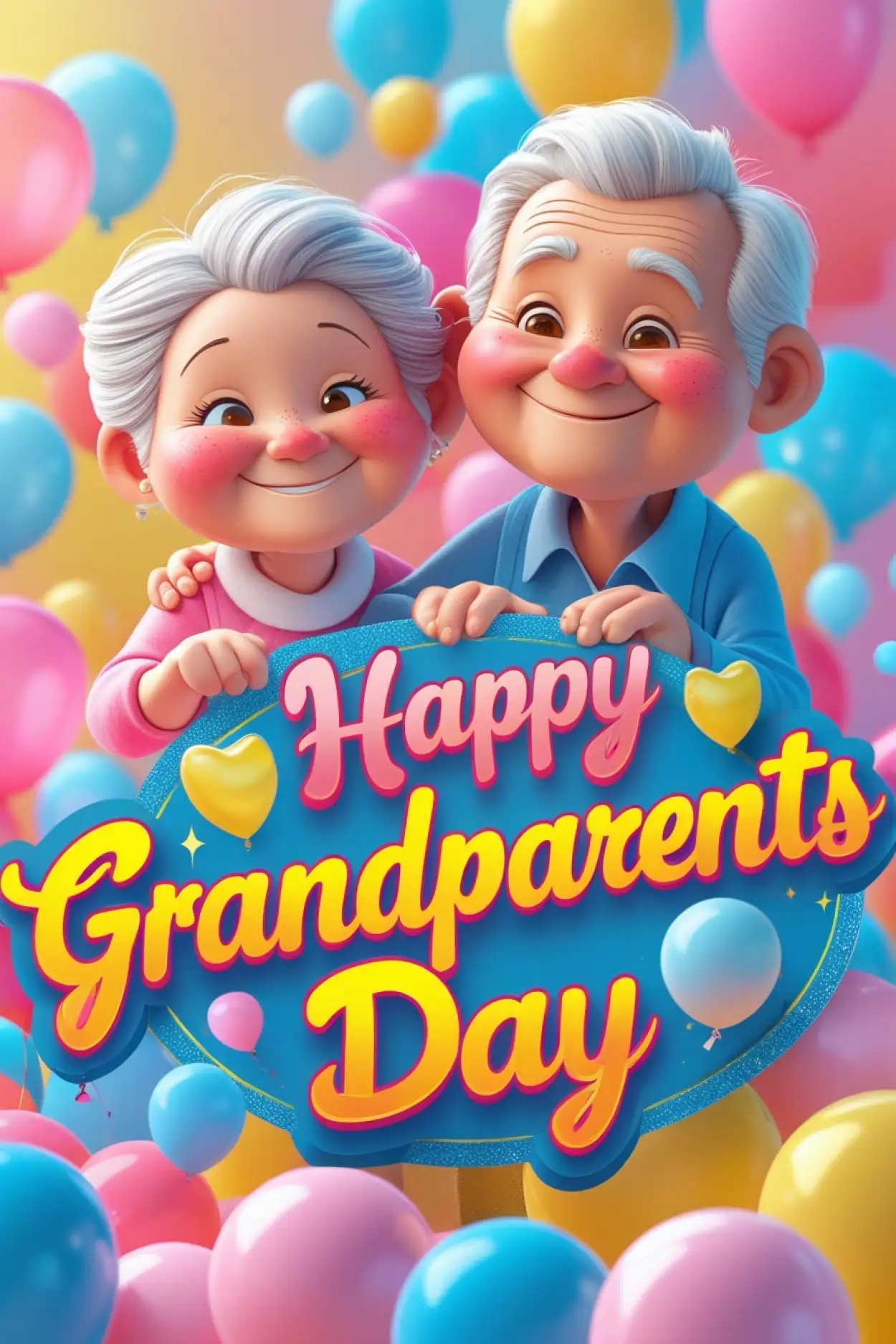 modern happy grandparents day card design template