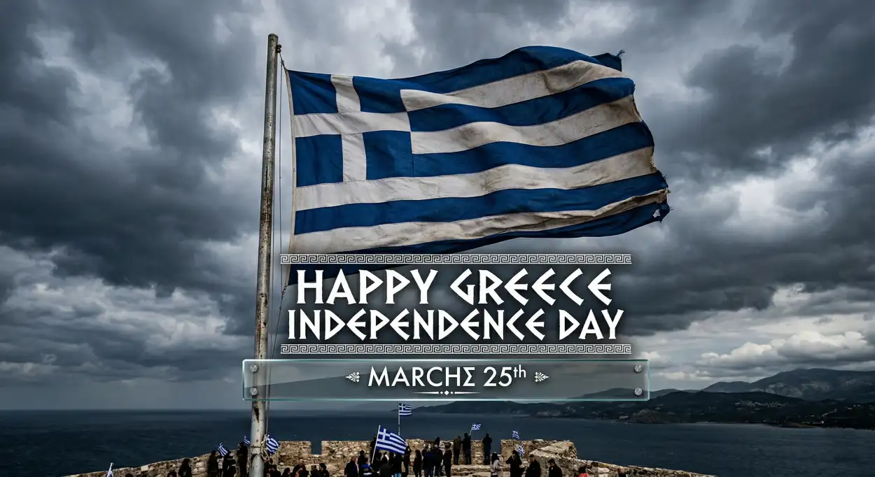 Free Download Modern Poster Greek Independence Day - High Quality Happy Greece Independence Day 2026 Image