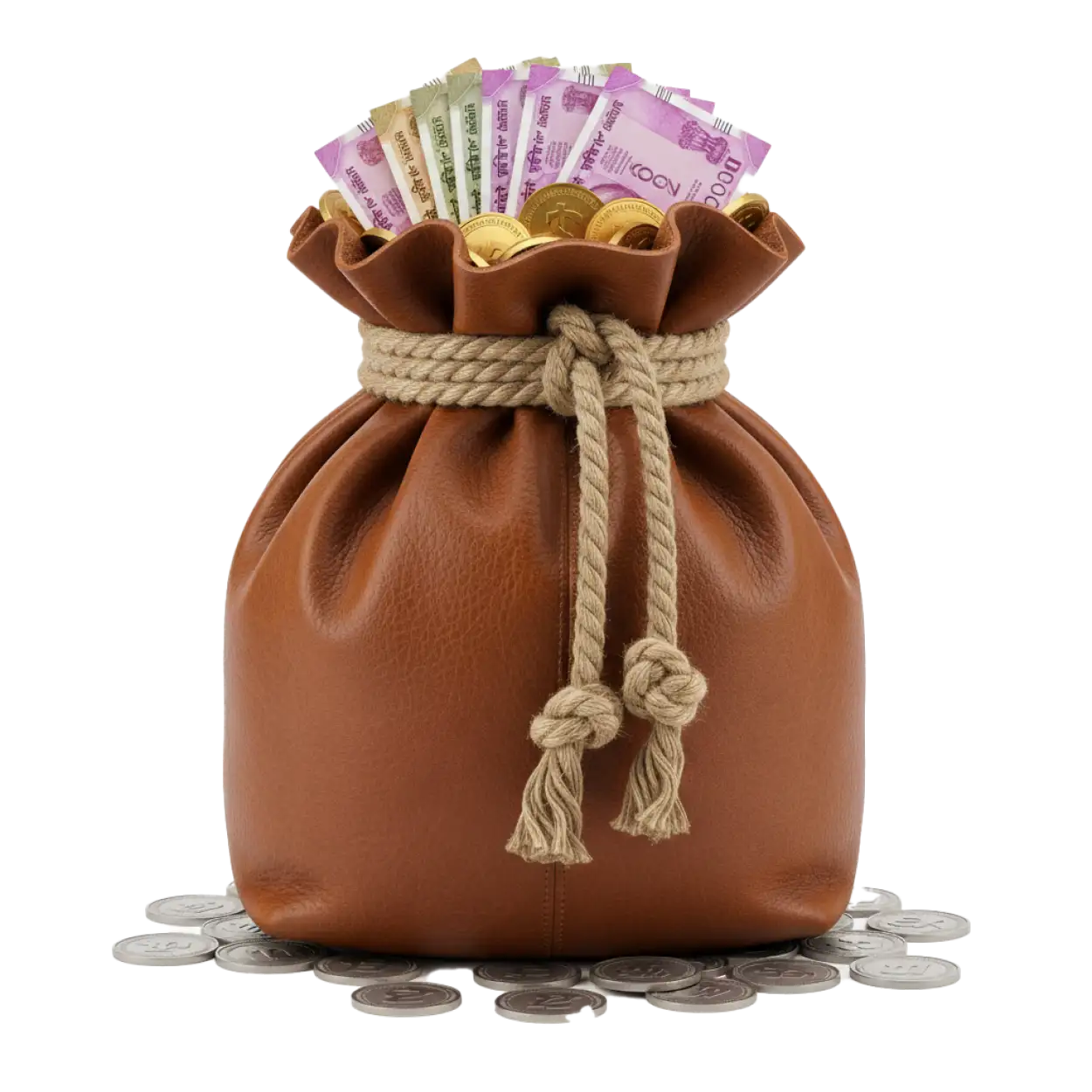 Free Download Money Bag Png With Coins - High Quality Money Bag Png PNG Image
