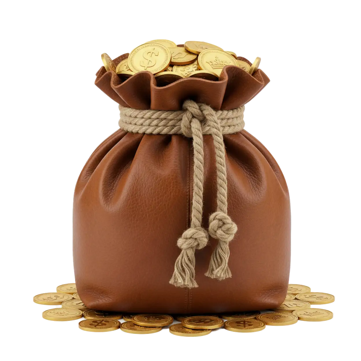 Free Download Money Bag Png With Gold Coins And Dollar Bills - High Quality Money Bag Png PNG Image