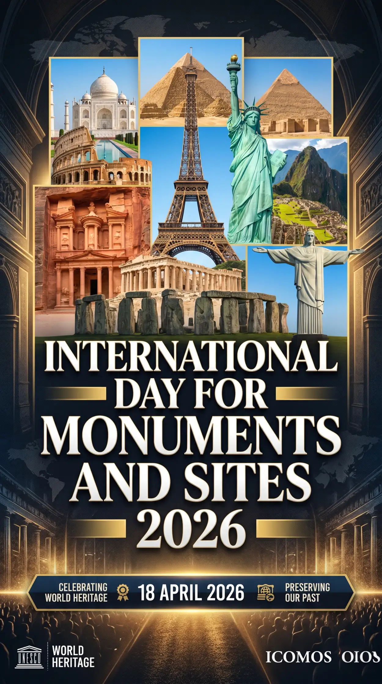 Free Download Monuments Day Flyer Design Free Download - High Quality International Day For Monuments And Sites 2026 Image