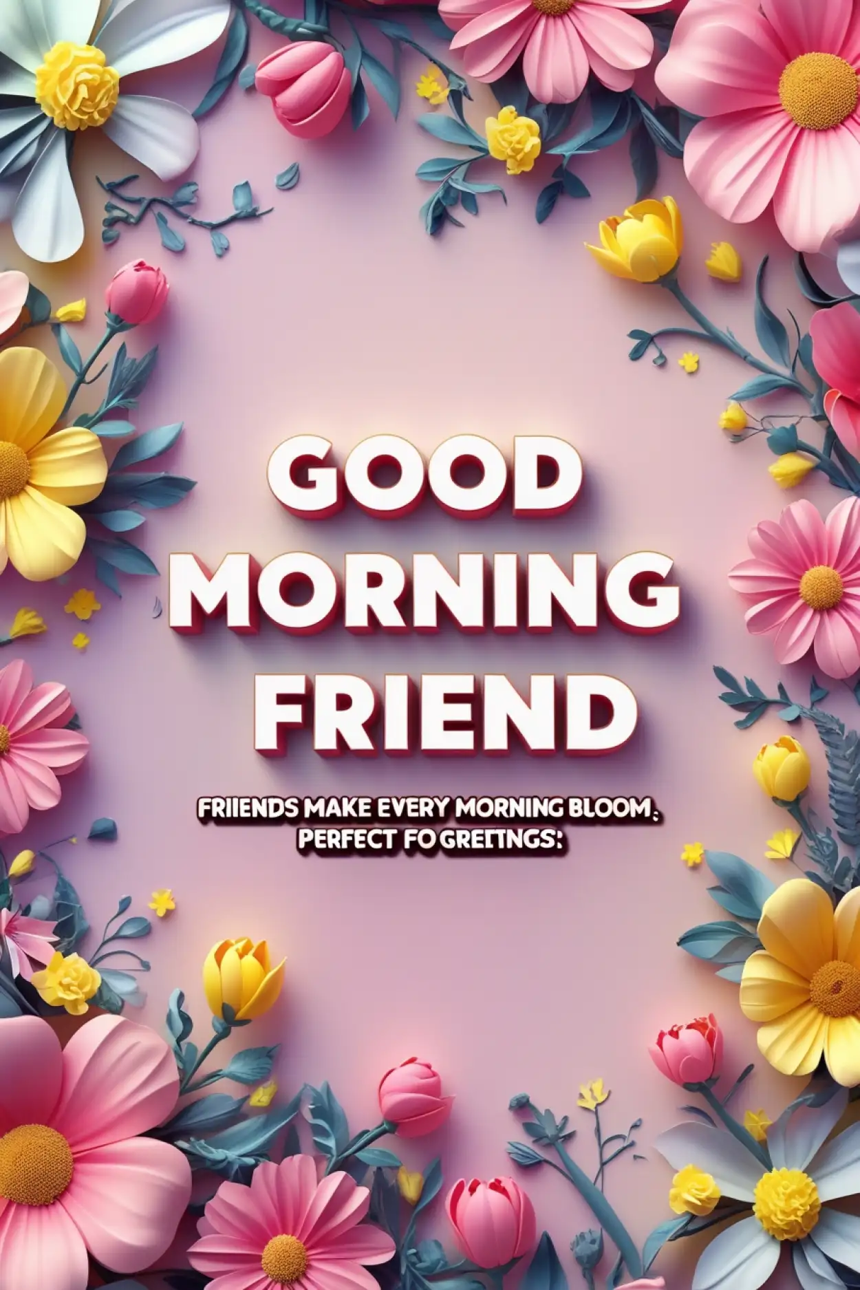 Morning Greetings For Friend With Flowers - Royalty Free Good Morning Friend Image | Pngmagic Free Download Morning Greetings For Friend With Flowers - High Quality Good Morning Friend Background