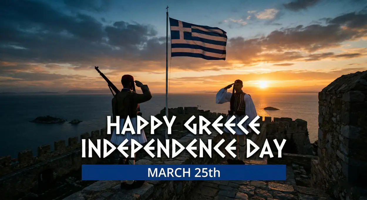 Free Download Motivational Quotes Greek Independence Day - High Quality Happy Greece Independence Day 2026 Image