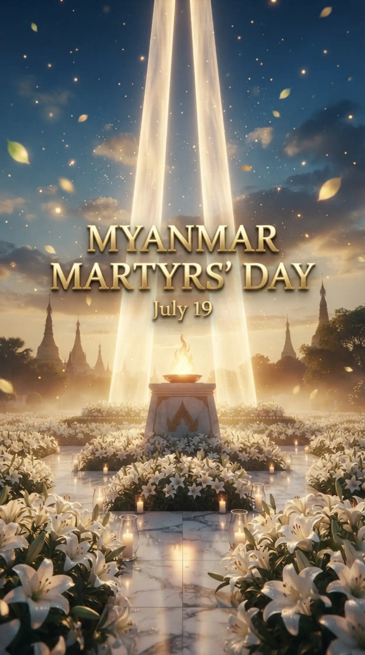 Free Download Myanmar Martyrs Day Ai Generated Image - High Quality Myanmar Martyrs Day 2026 Image
