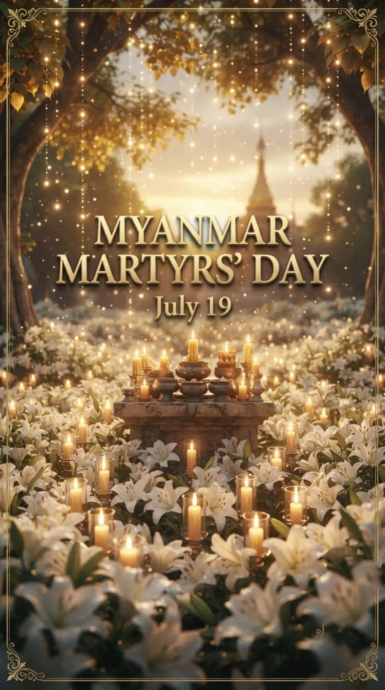 Free Download Myanmar Martyrs Day Candle Background - High Quality Myanmar Martyrs Day 2026 Background Image