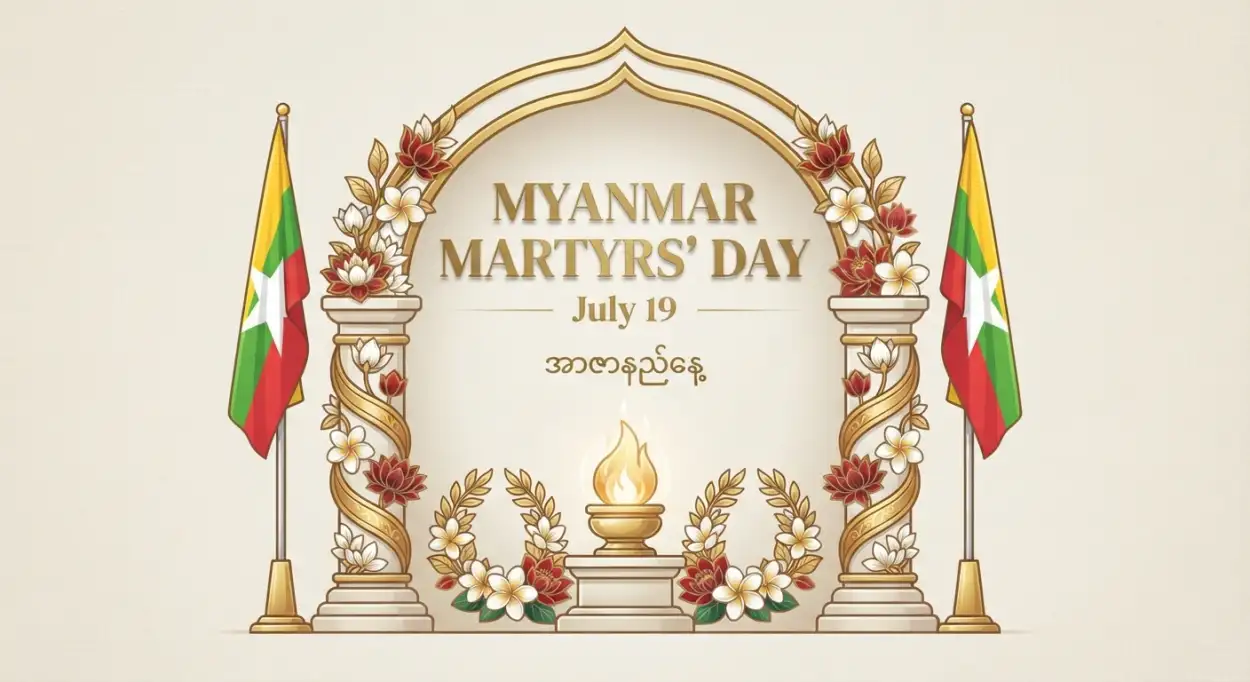 Free Download Myanmar Martyrs Day Clipart - High Quality Myanmar Martyrs Day 2026 Image