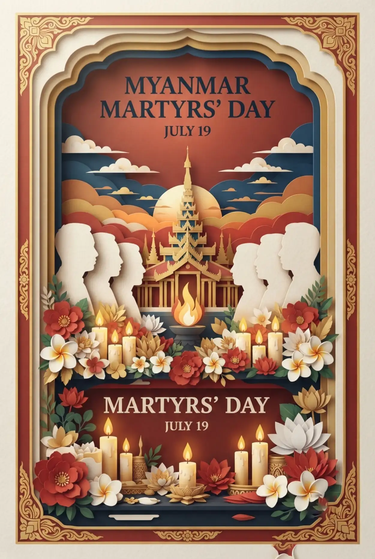 Free Download Myanmar Martyrs Day Educational Poster - High Quality Myanmar Martyrs Day 2026 Image