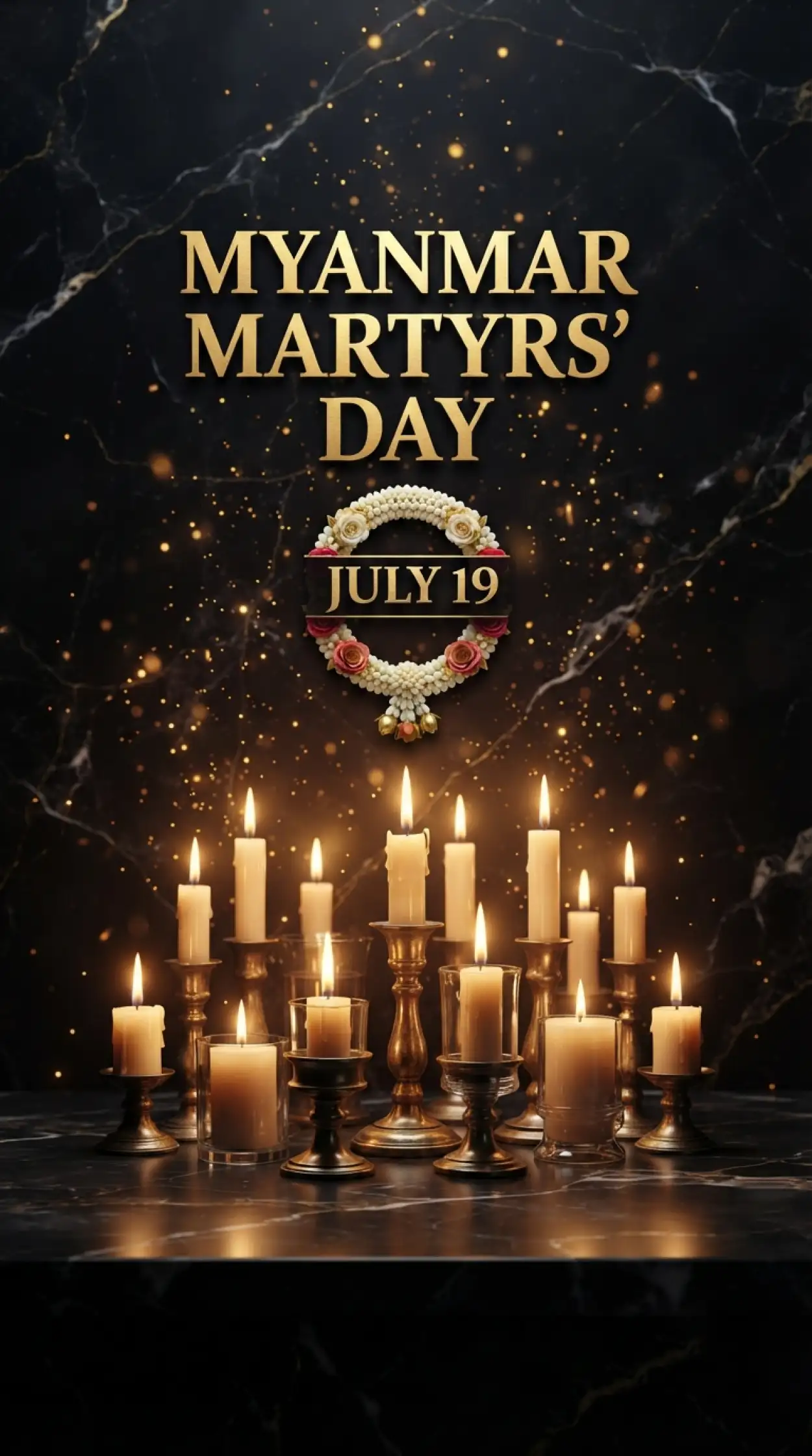 Free Download Myanmar Martyrs Day Flyer Template - High Quality Myanmar Martyrs Day 2026 Image