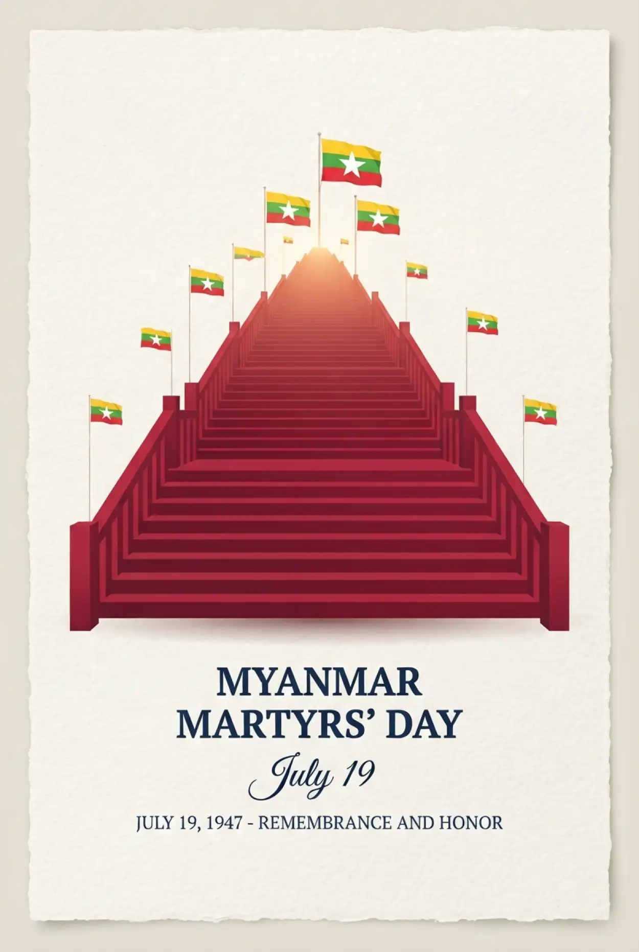 Free Download Myanmar Martyrs Day Minimalist Poster - High Quality Myanmar Martyrs Day 2026 Image