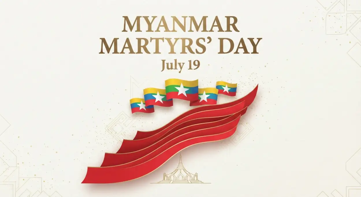 Free Download Myanmar Martyrs Day Patriotic Illustration - High Quality Myanmar Martyrs Day 2026 Image