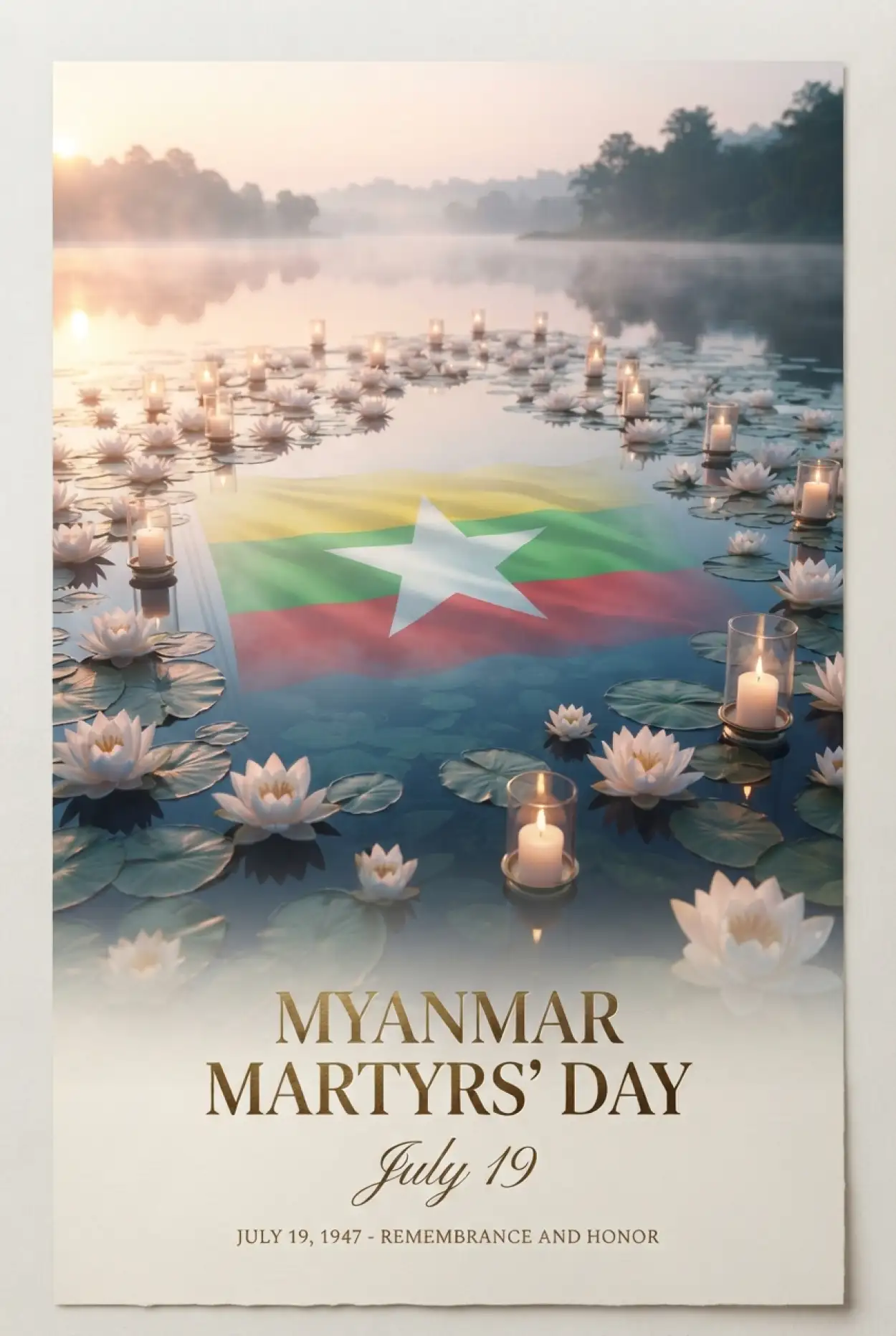 Free Download Myanmar Martyrs Day Peace And Unity Poster - High Quality Myanmar Martyrs Day 2026 Image