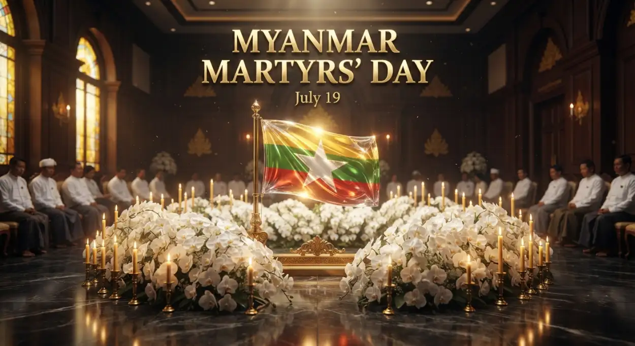 Free Download Myanmar Martyrs Day Tribute Background Hd - High Quality Myanmar Martyrs Day 2026 Background Image