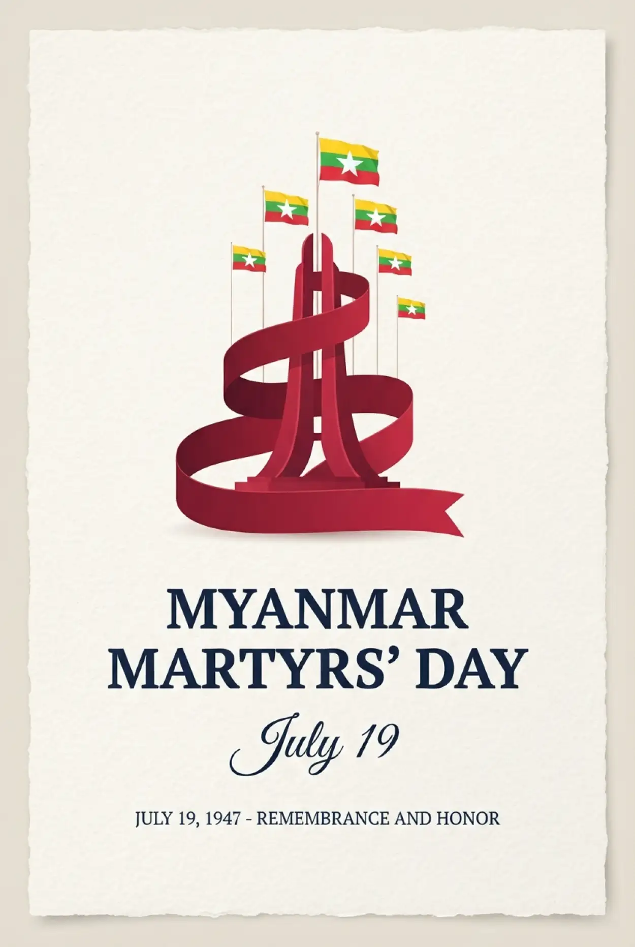 Free Download Myanmar Martyrs Day Typography - High Quality Myanmar Martyrs Day 2026 Image