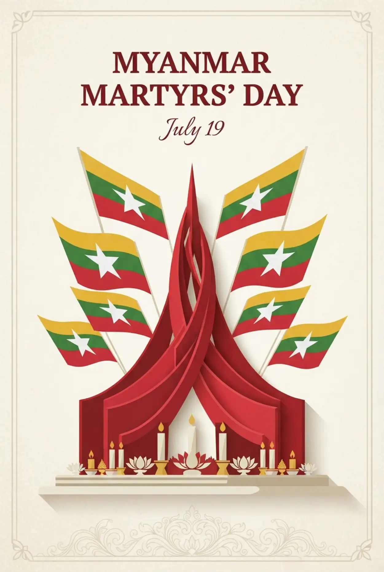 Free Download Myanmar Martyrs Day Vintage Design - High Quality Myanmar Martyrs Day 2026 Image