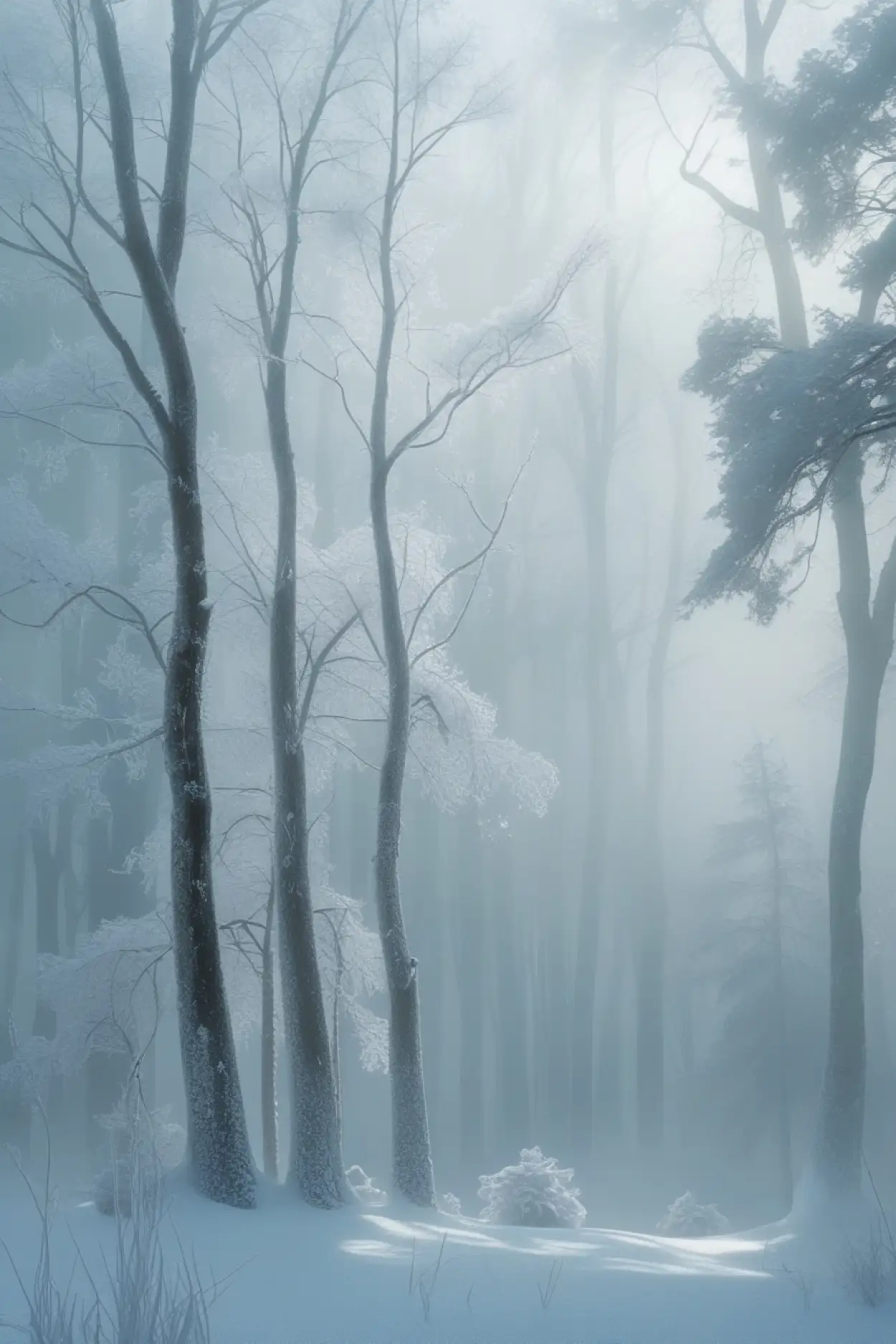 mysterious foggy forest background dark