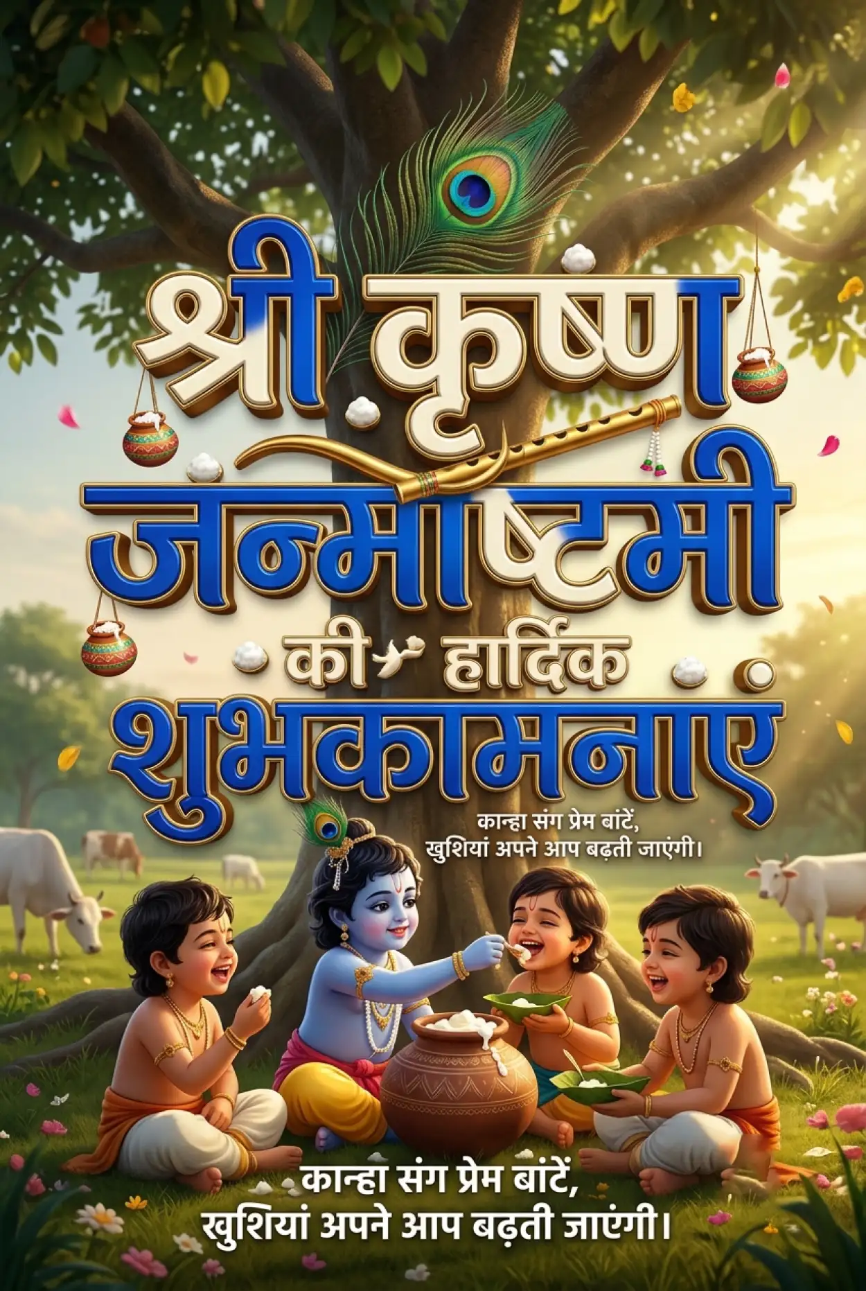 Free Download Nandlal Janmashtami Ki Hardik Shubhkamnaye - High Quality Shri Krishna Janmashtami Ki Hardik Shubhkamnaye In Hindi Image